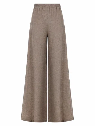Fabiana Filippi Amelia Wide-leg Linen Pants In Brown