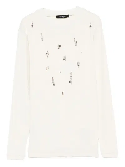 Fabiana Filippi Long-sleeved T-shirt In White