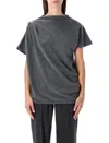 Fabiana Filippi Asimmetric Top With Detail On Shoulder In Gray