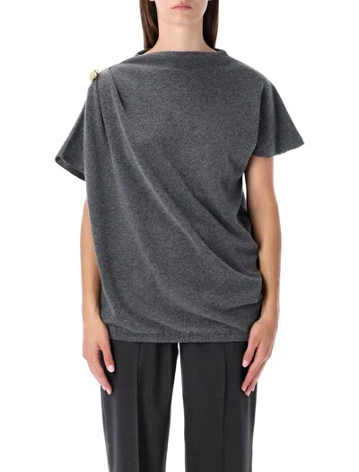 Fabiana Filippi Asimmetric Top With Detail On Shoulder In Gray