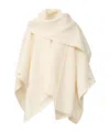 Fabiana Filippi Asymmetrical Design Wool Cape In Neutral