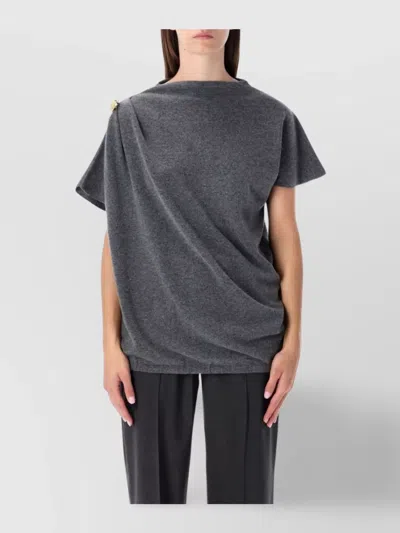 FABIANA FILIPPI ASYMMETRIC DRAPED TOP SHOULDER DETAIL