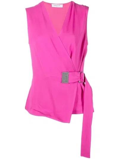 Fabiana Filippi Asymmetric-hem Vest In Fuxia