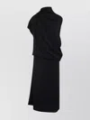 Fabiana Filippi Draped Black Dress With High Neckline And Asymmetrical Design In Black
