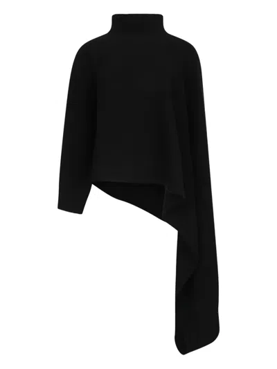 Fabiana Filippi Asymmetric Poncho In Black