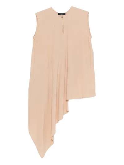 Fabiana Filippi Asymmetric Sleeveless Blouse In Neutral