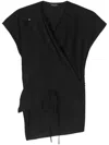 Fabiana Filippi Asymmetric Wrap Blouse In Black
