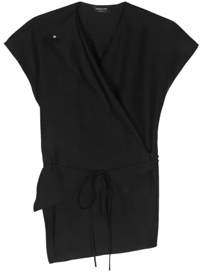 Fabiana Filippi Asymmetric Wrap Blouse In Black