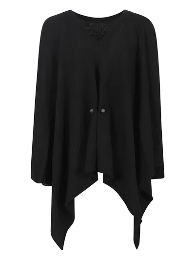 Fabiana Filippi Asymmetrical Draped Wool Sweater In Black