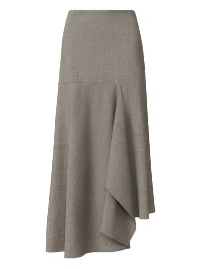 Fabiana Filippi Asymmetrical Ruffled Skirt In Gray
