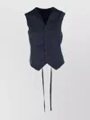 Fabiana Filippi Back Tie Sleeveless Jackets In Blue
