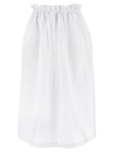 Fabiana Filippi Bag Style Midi Skirt With Drawstring Waist In White