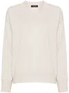 Fabiana Filippi Relaxed Fit V-neck Sweater In Neutrals