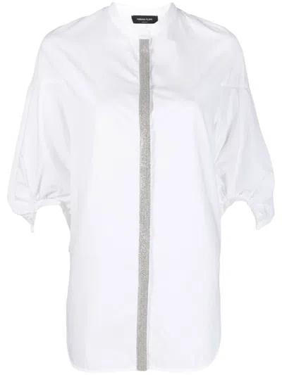 Fabiana Filippi Ball-chain Trim Detail Blouse In 白色