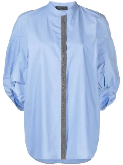 Fabiana Filippi Ball-chain Trim Detail Blouse In Blue