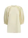 Fabiana Filippi Balloon Sleeved High-neck Blouse In Vaniglia