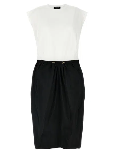 Fabiana Filippi Balloon Sleeve Elastic Waist Dress In Black