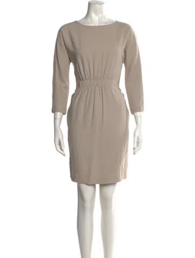 Pre-owned Fabiana Filippi Bateau Neckline Knee-length Dress In Neutral