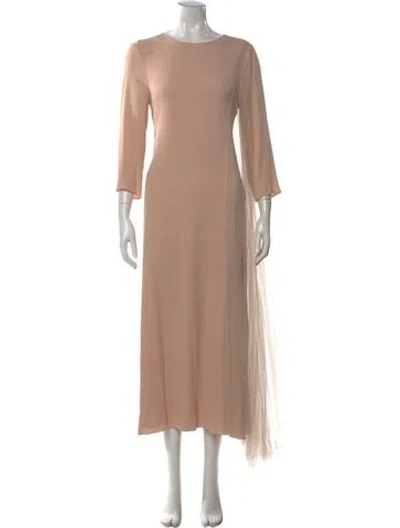 Pre-owned Fabiana Filippi Bateau Neckline Long Dress W/ Tags In Neutral