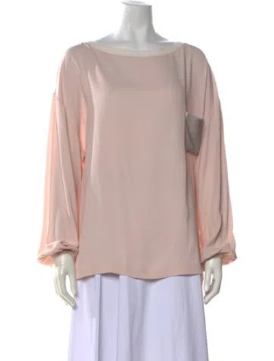 Pre-owned Fabiana Filippi Bateau Neckline Long Sleeve Top In Pink