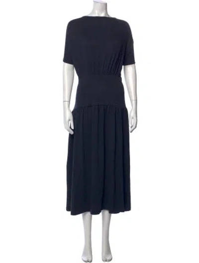 Pre-owned Fabiana Filippi Bateau Neckline Midi Length Dress W/ Tags In Blue