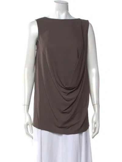 Pre-owned Fabiana Filippi Bateau Neckline Sleeveless Top In Neutral