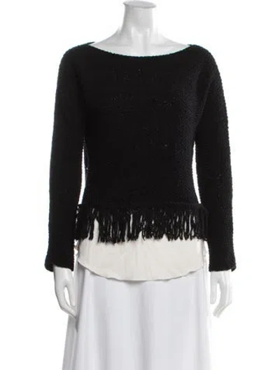 Pre-owned Fabiana Filippi Bateau Neckline Sweater In Black