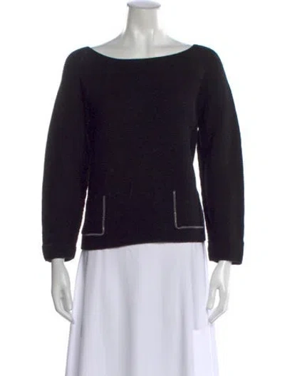 Pre-owned Fabiana Filippi Bateau Neckline Sweater In Blue