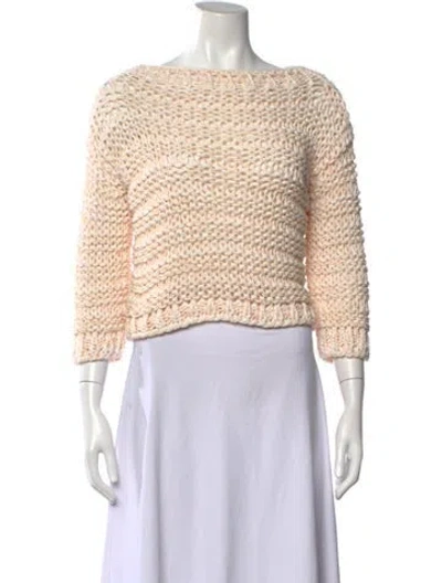 Pre-owned Fabiana Filippi Bateau Neckline Sweater In Neutral