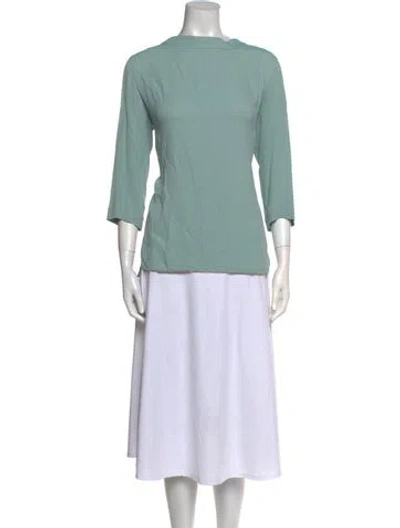 Pre-owned Fabiana Filippi Bateau Neckline Three-quarter Sleeve Tunic In Green
