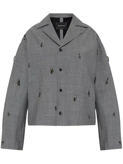 Fabiana Filippi Bead-detail Jacket In Grey