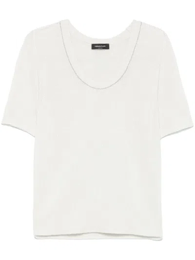 Fabiana Filippi Bead-detail T-shirt In Grey