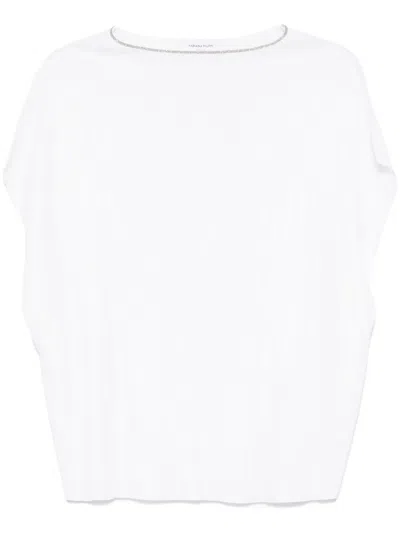 Fabiana Filippi Bead-detail T-shirt In White