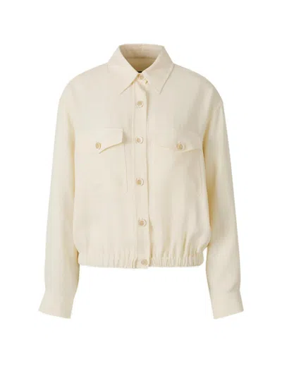 Fabiana Filippi Bead-detailed Elasticated Hem Jacket In Beige