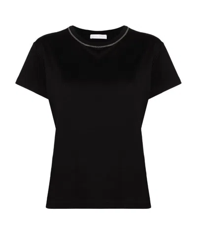 Fabiana Filippi Bead-detailed T-shirt In Black