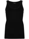 Fabiana Filippi Chain-trim Ribbed Tank Top In Black