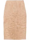 Fabiana Filippi Padded Pencil Skirt With Stars Beading In Brown