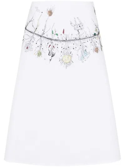 Fabiana Filippi Bead-embellished Cotton Skirt In White