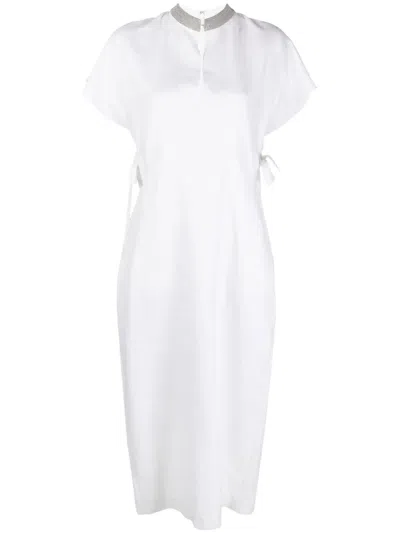 Fabiana Filippi Bead-embellished Midi Dress In White