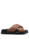 Fabiana Filippi Bead-embellished Padded Slides In Braun