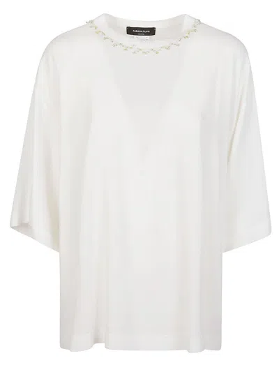 Fabiana Filippi Bead-embellished Round-neck Blouse In White