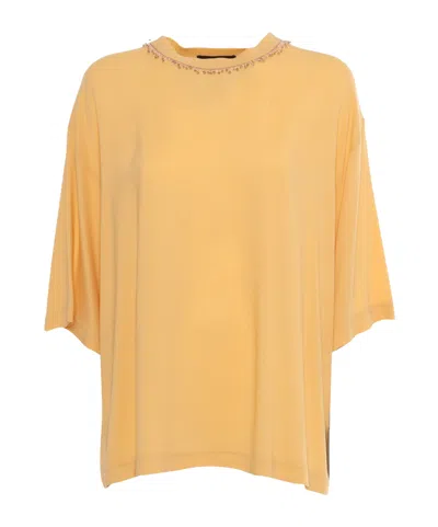 FABIANA FILIPPI FABIANA FILIPPI BEAD-EMBELLISHED ROUND-NECK BLOUSE