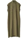 Fabiana Filippi Linen And Viscose Shirt Dress In 绿色