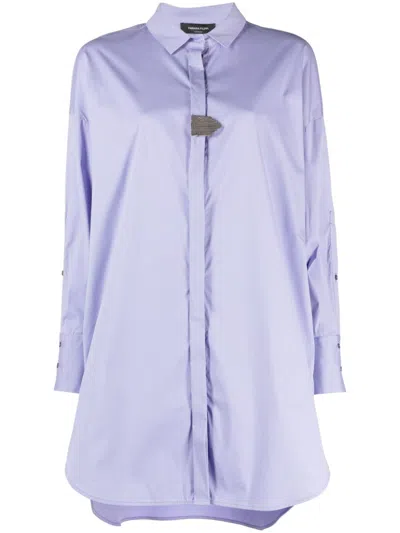 Fabiana Filippi Hemdkleid Mit Perlen In Purple