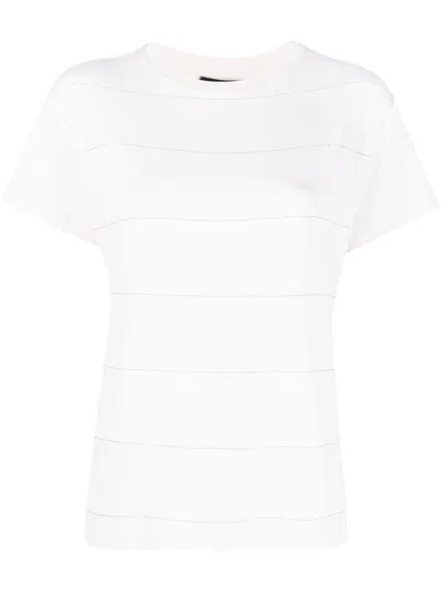 Fabiana Filippi Bead-embellished Short-sleeve T-shirt In White