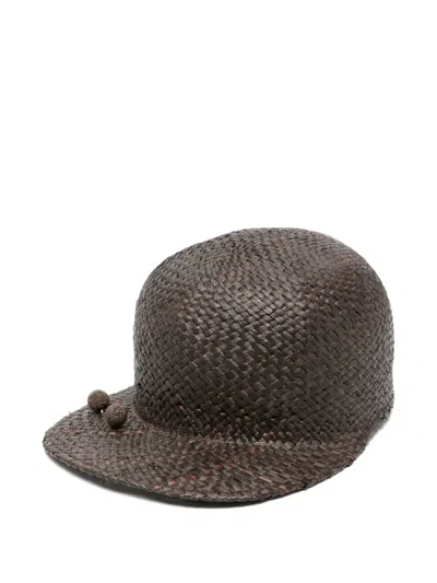 Fabiana Filippi Bead Woven Hat In Pink