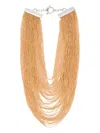 Fabiana Filippi Multi-strand Blush Necklace With Metallic Clasps In Yellow