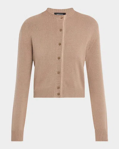 Fabiana Filippi Beaded Crewneck Cardigan In Brown