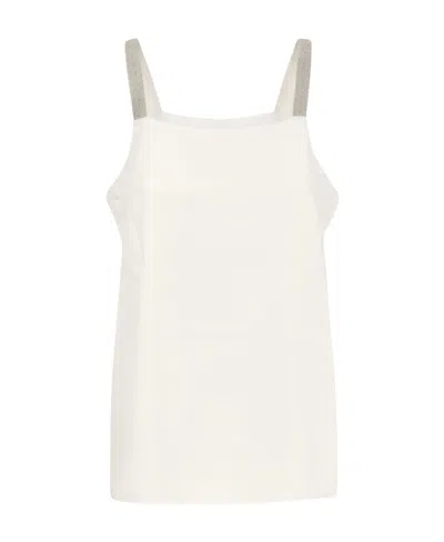 Fabiana Filippi Embellished Strap Tank Top In White