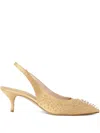 Fabiana Filippi Beaded Slingback Pumps In Yellow
